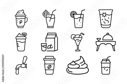 Dairy Products and Food Icons – Clean Vector Clipart for Nutrition Themes