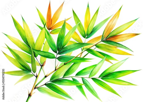 Low Light Bamboo Leaves Painting - AI Art