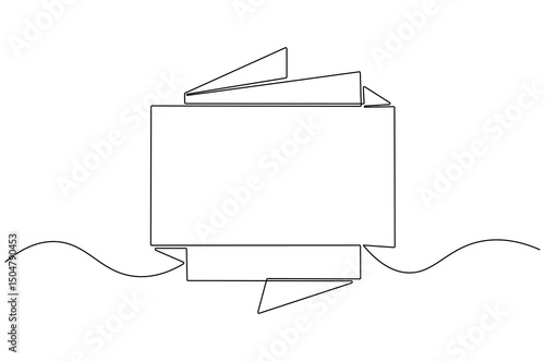 Continuous one line drawing of Sale banner. Single line drawing illustration of Abstract Sale tags or promotion banner. Digital marketing concept vector art. Doodle line illustration.