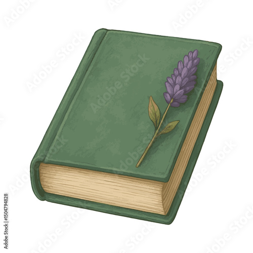 Hardcover Book with Dried Lavender – Poetic Symbol of Love and Quiet Memories