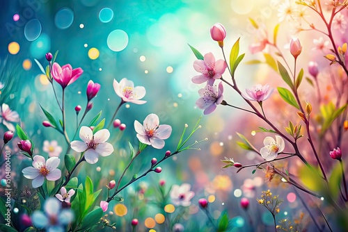 Spring Abstract Shapes Tilt-Shift Background, Artistic Pattern, Minimalist Design