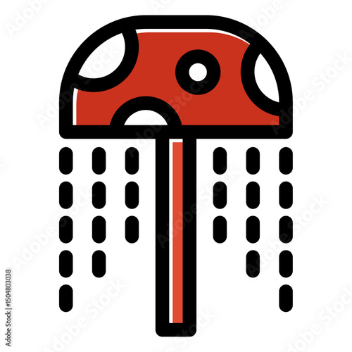 mushroom shower icon vector 