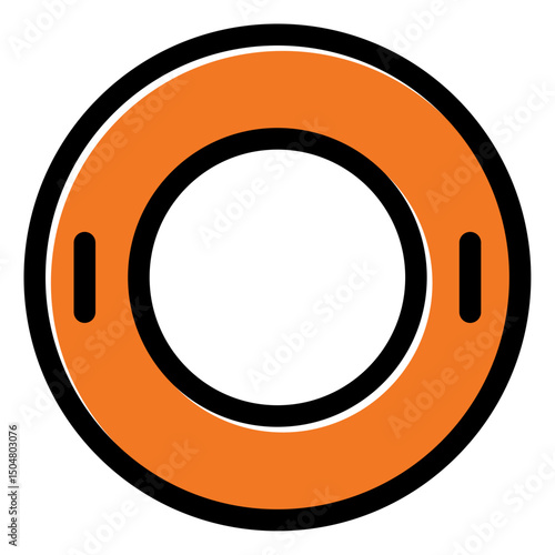 orange ring float vector icon