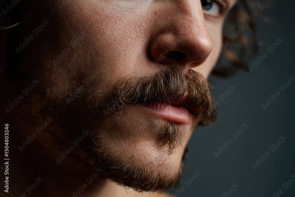 Obraz premium A man with a mustache and a beard