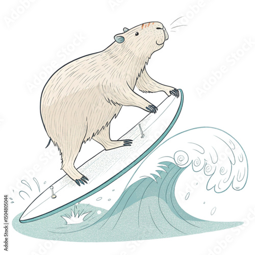 Capybara Play all kinds of sports  Minimal Clipart  PNG  White Background