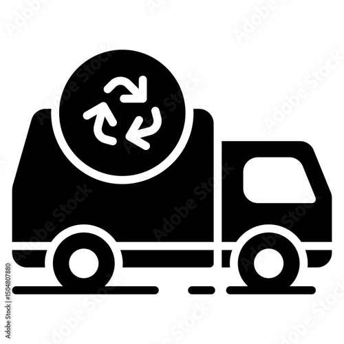Recycling Truck Solid Icon