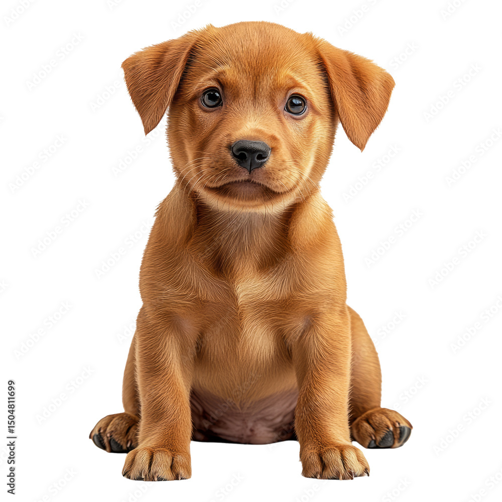Adorable Puppy with Warm Brown Fur on a Transparent Background Adorable Puppy with Warm Brown Fur on a Transparent Background