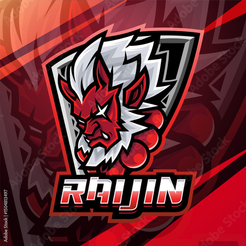 Raijin esport mascot logo design