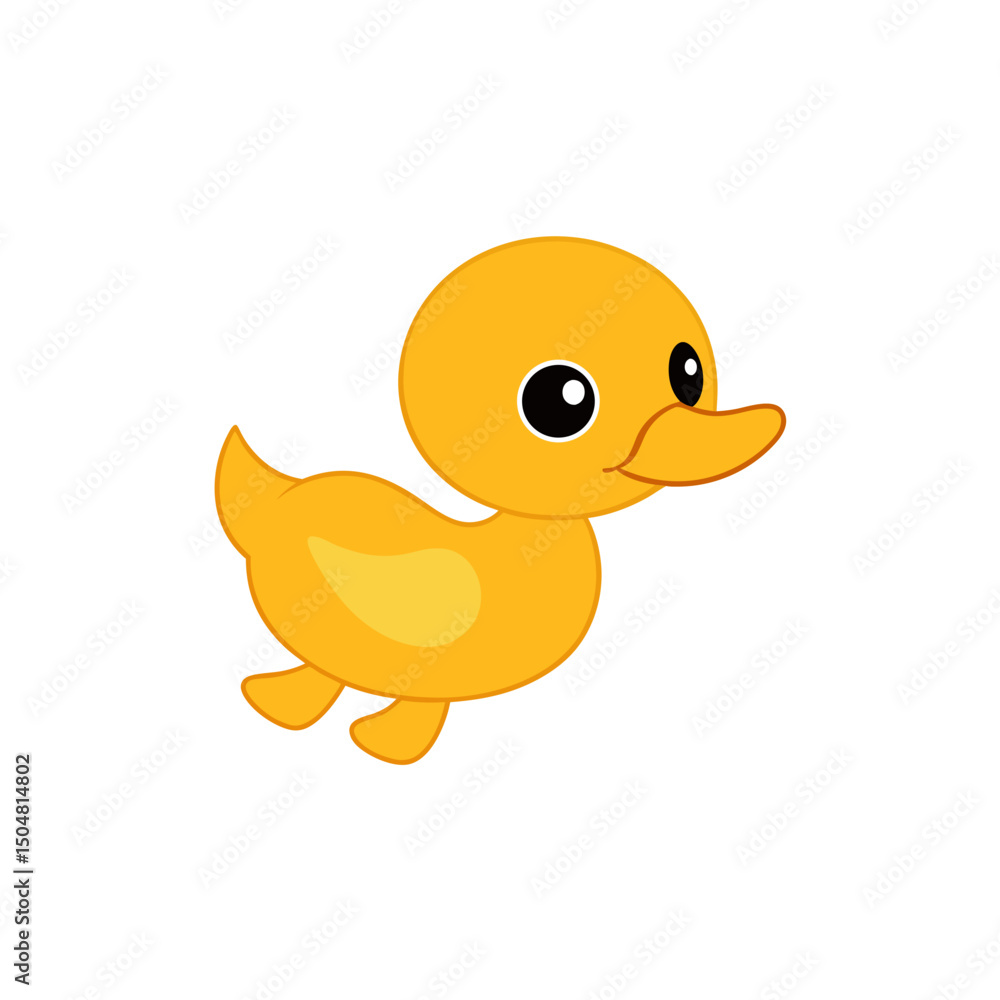 Illustration Cute Jumping Duckling Side View Vector Kawaii Art Illustration Cute Jumping Duckling Side View Vector Kawaii Art