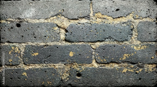 Close-up view of weathered gray bricks.