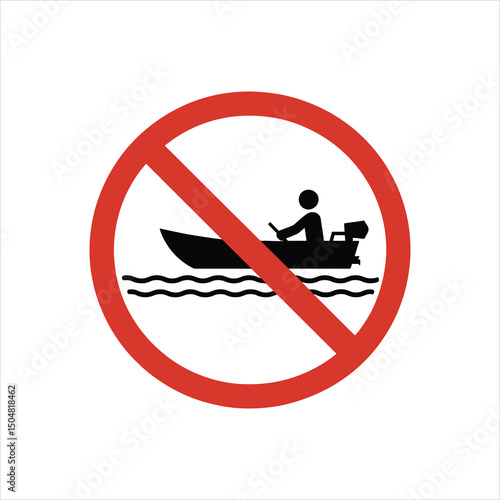 No boating allowed sign representing restrictions on motorized watercraft activities.