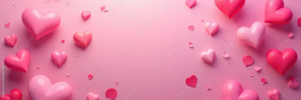 Delicate pink hearts confetti, scattered overlay , digital, romantic Delicate pink hearts confetti, scattered overlay , digital, romantic