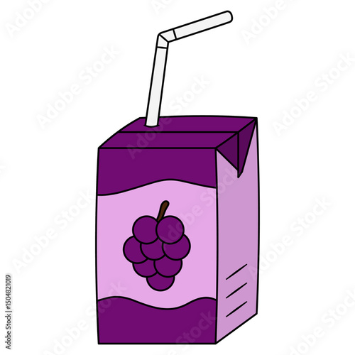 illustration of grape juice carton box 