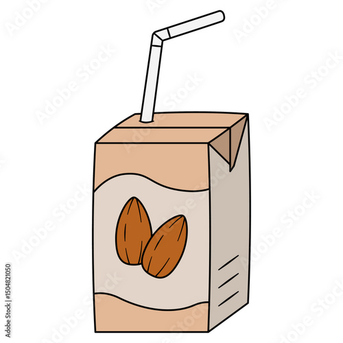illustration of a box of almond milk