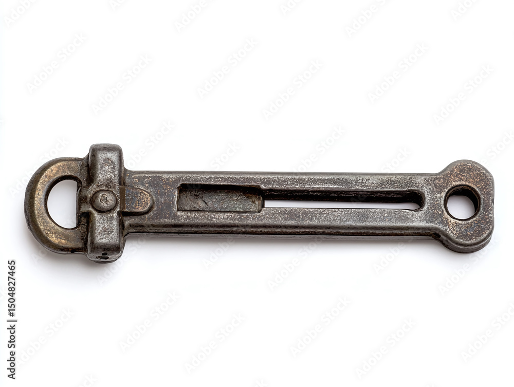 A hidden latch tool, isolated on a clean white background, with a sturdy metal body and no shadow. A hidden latch tool, isolated on a clean white background, with a sturdy metal body and no shadow.