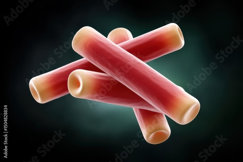 Microscopic of the Clostridium tetani bacteria which can cause the potentially fatal disease tetanus leading to painful muscle spasms particularly in the jaw area