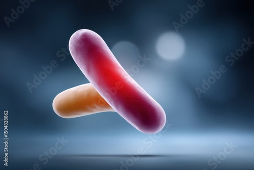 Microscopic image of Listeria monocytogenes a rod shaped bacteria responsible for causing the foodborne illness listeriosis which can lead to fever and other serious health complications