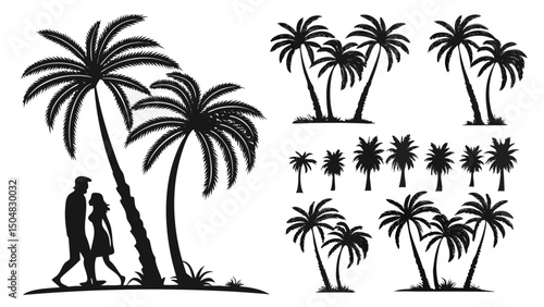 palm trees silhouettes