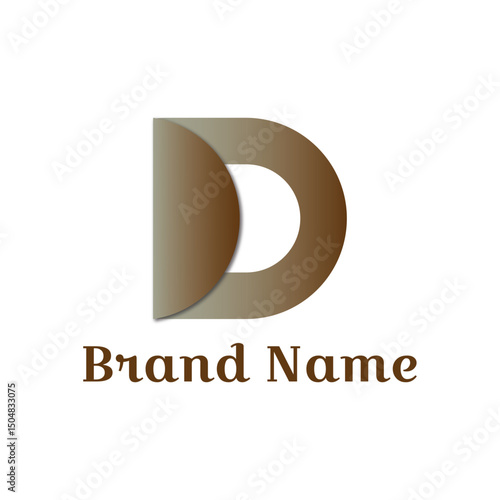 Abstract infinity circle business logo design vector symbol for corporate identity. D letter logo.