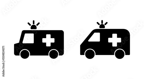 Ambulance icon vector. ambulance truck sign and symbol. ambulance car