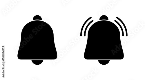 Bell icon vector. Notification sign and symbol for web site design