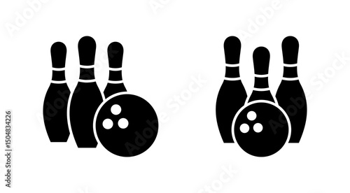 Bowling icon vector. bowling ball and pin sign and symbol.