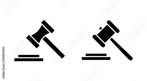 Gavel icon vector. judge gavel sign and symbol. law icon. auction hammer