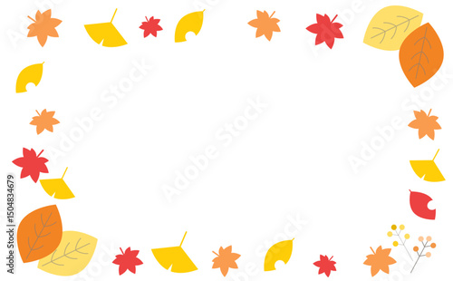 かわいい落ち葉のフレーム