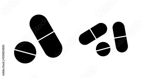 Pills icon vector. capsule icon. Drug sign and symbol