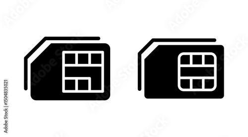Sim card icon vector. dual sim card sign and symbol
