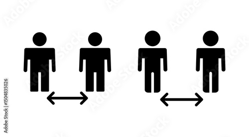 Social distance icon vector. social distancing sign and symbol. self quarantine sign