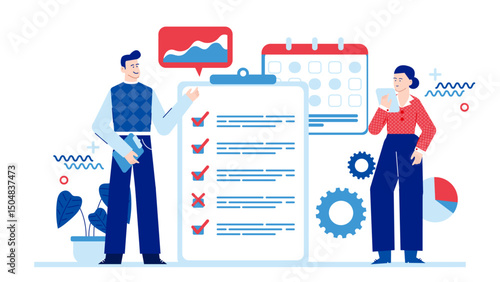 Risk assessment and contingency planning in business. Perfect for planning, organization, teamwork, business, work tasks, completing goals, and collaboration concepts.