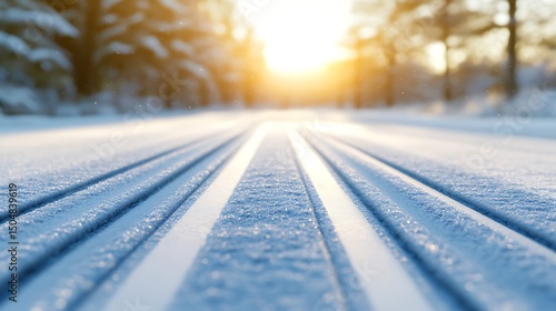 Winter cross country ski trail