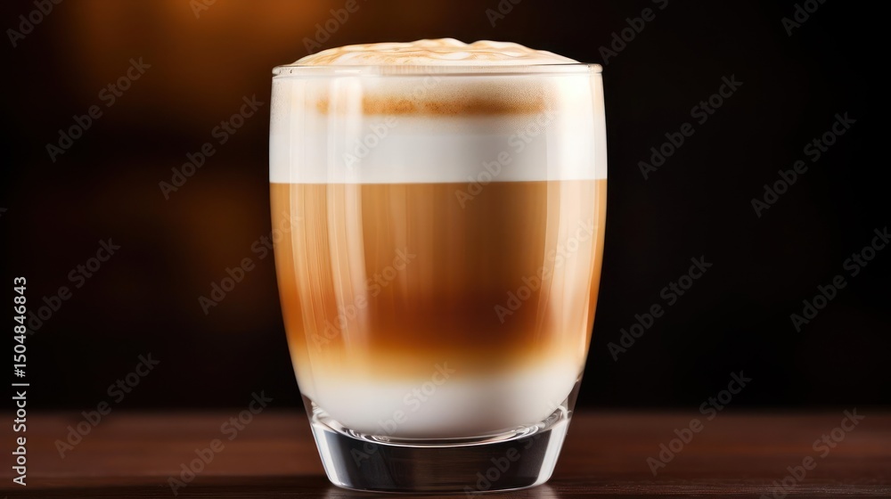Layered cocktail in a glass, elegant presentation. Layered cocktail in a glass, elegant presentation.