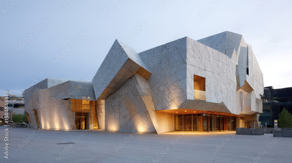 Obraz premium stunning view of federation square in melbourne featuring its unique architecture and design elements