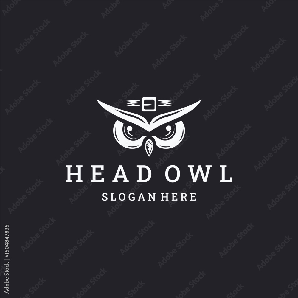 Obraz premium Head owl logo vector icon illustration