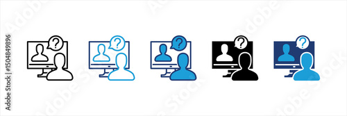 Online Interview Multi Style Icon Set