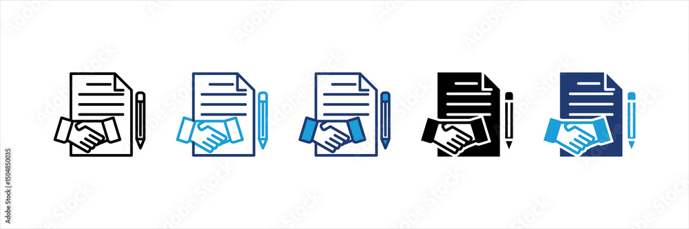 Contract Multi Style Icon Set Contract Multi Style Icon Set