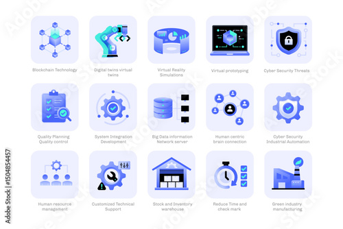 Smart Manufacturing and Industry Icon Illustration Part 2