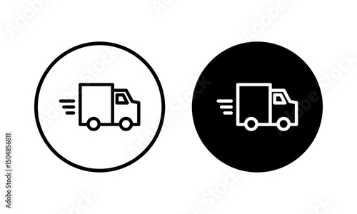 Delivery truck icon vector illustration. Delivery truck sign and symbol. Shipping fast delivery icon