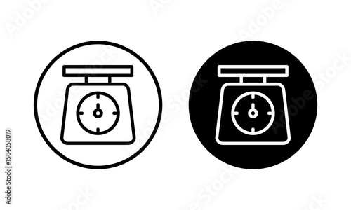 Scales icon vector illustration. Weight scale sign and symbol