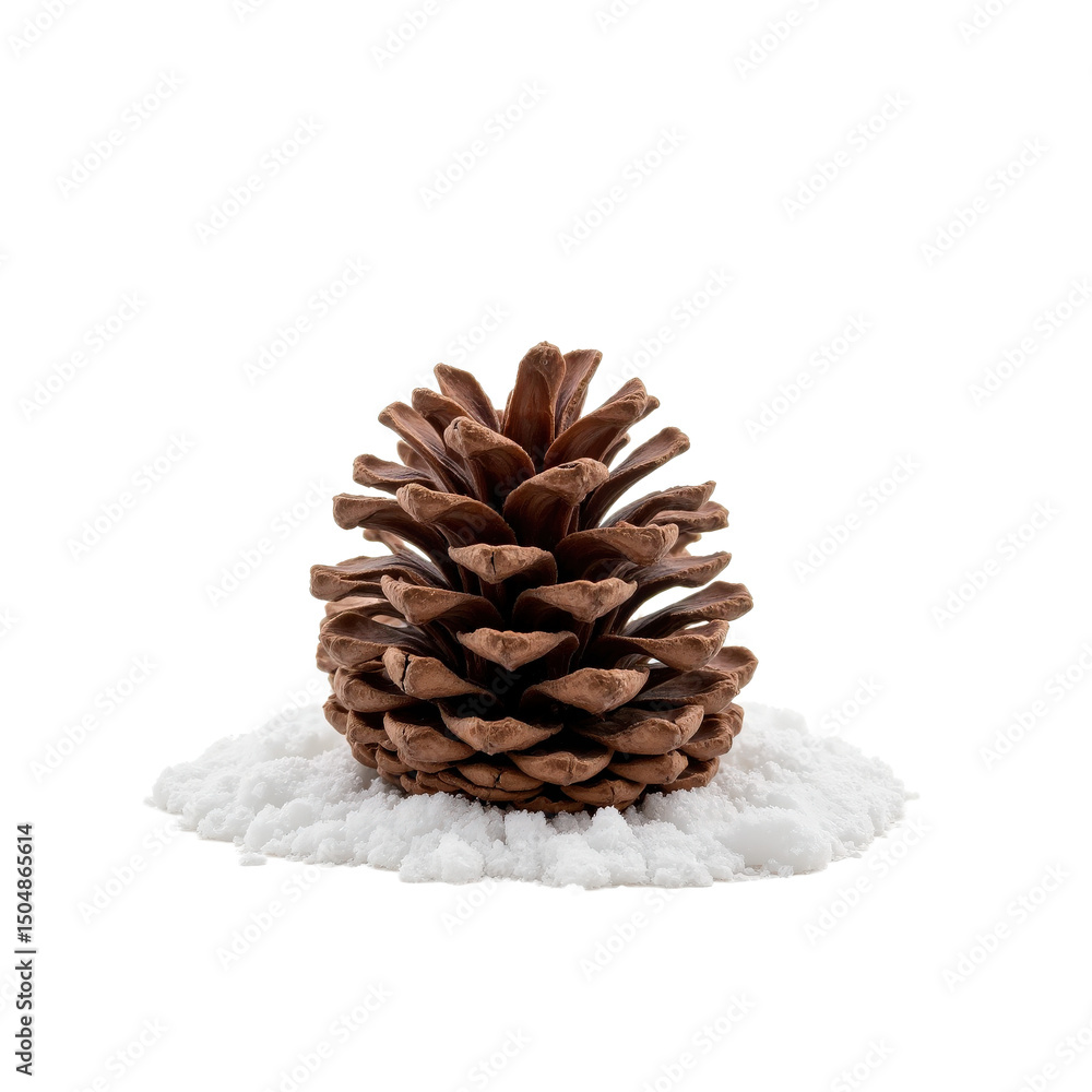 Towering pine cone against snowy backdrop, nature winter wonder.. Towering pine cone against snowy backdrop, nature winter wonder..