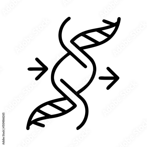 DNA helix icon with arrows indicating compression or modification