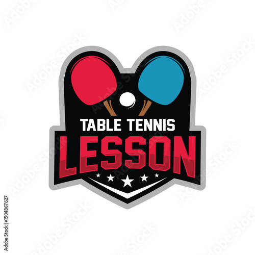 Table Tennis Tournament Logo Design Vector