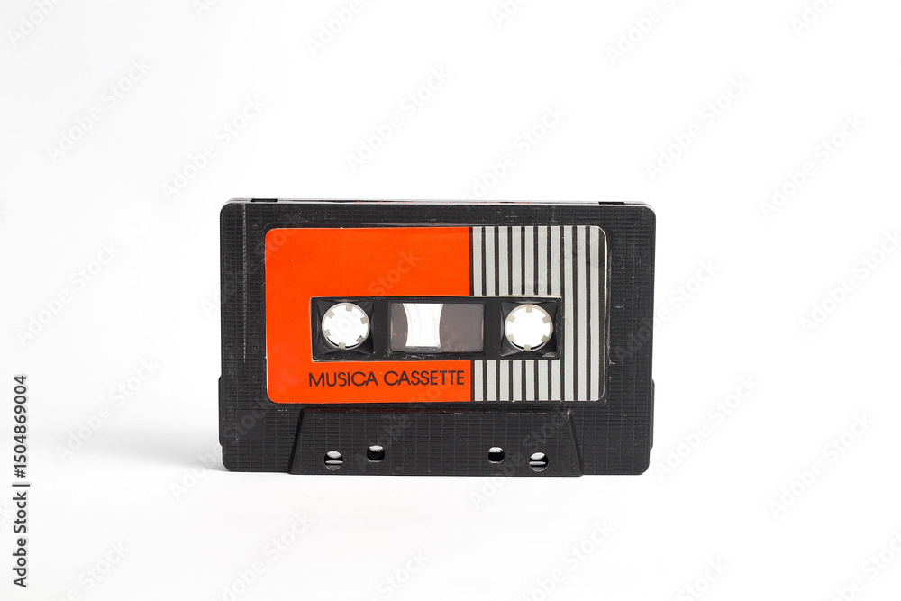Fototapeta premium old radio cassette isolated on white background