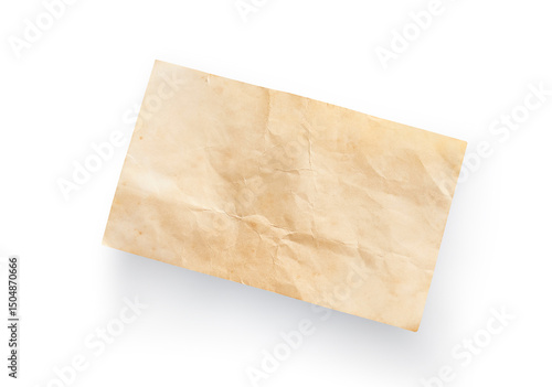 Old paper sheet background. Grunge vintage paper texture isolated on white background with clipping path. Close up image.