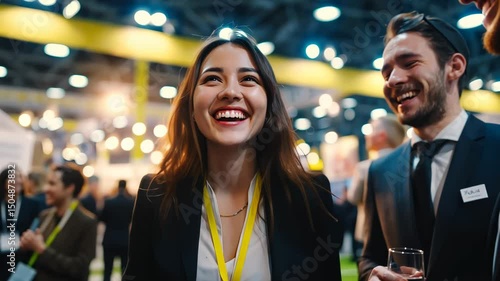 Joyful Networking Event, celebrating and success Business party