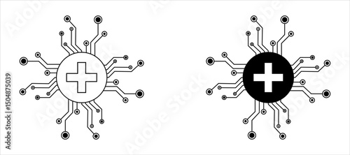 Health Technology Icon set,Inspiration. Stock Illustrations, eps 10.