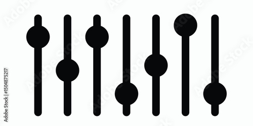 Filter icon in glyph or solid black style. Vector
