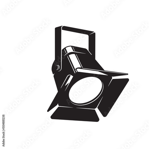 Silhouette of a stage spotlight used for performances and events in vector format